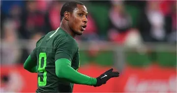 Nigerian striker Odion Ighalo has opened up on how the Super Eagles will be able to defeat Ghana in the crucial World Cup qualifier in March. Photo credit: @thesunnigeria