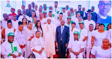 President Muhammadu Buhari, Ese Brume, Tobi Amusan, Team Nigeria