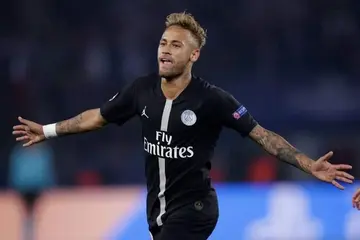 Neymar playing for PSG.