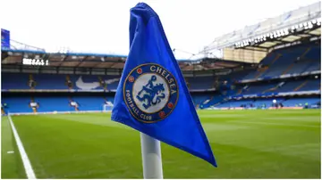 A Chelsea football club corner flag is seen ahead of the Premier League match between Chelsea and Newcastle United at Stamford Bridge. Photo by Craig Mercer.