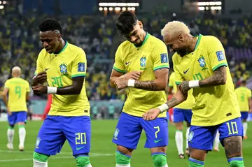 Brazil's players celebrated their goals against South Korea with some dance moves