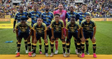 Cape Town City FC players before the game against Kaizer Chiefs.