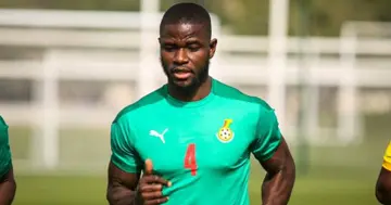 Ghana defender Jonathan Mensah training with the Black Stars. SOURCE: Twitter/ @ghanafaofficial