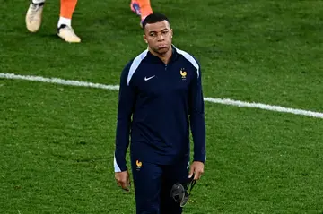 Kylian Mbappe was forced to miss France's 0-0 draw with the Netherlands due to a broken nose