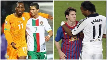 Didier Drogba, Lionel Messi, Cristiano Ronaldo, GOAT