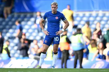 Chelsea's Mykhailo Mudryk reacts to their defeat against Nottingham Forest