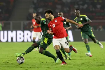 Senegal captain, Kalidou Koulibaly preventing an attack from Egypt's Mohamed Salah in the final of the 2021 AFCON.