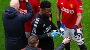 Andre Onana, Vaseline, Manchester United, goalkeeper, grip, cream, apply, Liverpool, Premier League, Old Trafford.