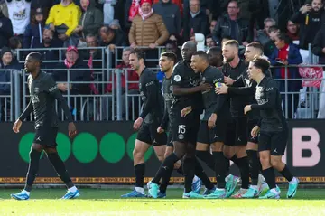 Kylian Mbappe celebrates against Brest