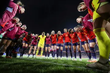 Spain's Women's World Cup-winning squad before the final against England in Sydney on August 20