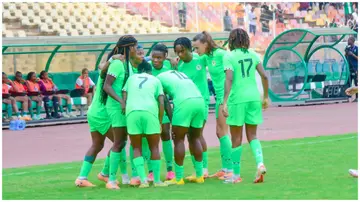Nigeria is set to take on South Africa in the first leg of the 2024 Olympic Games qualifiers. Photo: @NGSuper_Falcons.