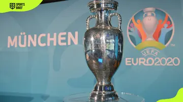 The UEFA EURO 2020 trophy was displayed during the official presentation