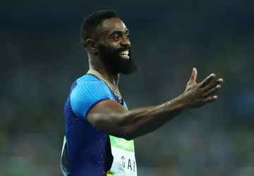 Tyson Gay of the United States is seen after the Men's 4 x 100m Relay final during the Rio Olympic Games