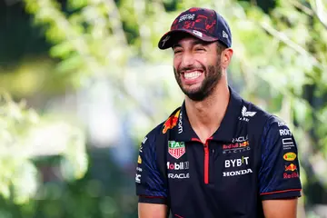 Daniel Ricciardo participates in a marketing shoot in Austin, Texas