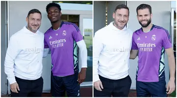 Francesco Totti, Vinicius, Toni Kroos, Karim Benzema, Luka Modric, Vazquez, Rudiger, Nacho, Tchouameni