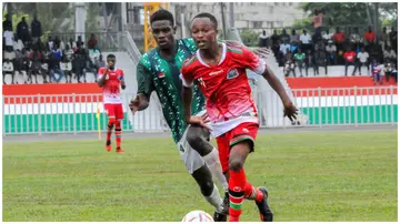 Tyrone Kariuki in action with Kenya's Junior Stars. Photo: Cecafa Online.