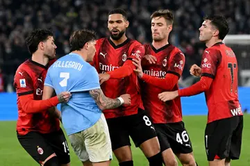 Luca Pellegrini was one of three Lazio players to be sent off