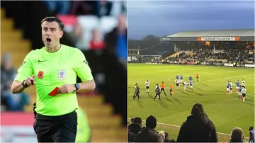 Referee Craig Hicks was chased down by an irate fan for awarding a late penalty.