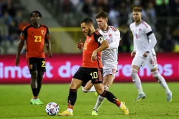 Eden Hazard (L) played over an hour in Belgium's 2-1 win over Wales in the Nations League last month