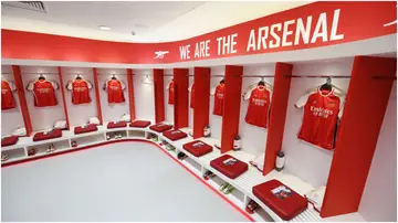  A general view inside the Arsenal dressing room prior to the Premier League match between Arsenal FC and Nottingham Forest at Emirates Stadium. Photo by Stuart MacFarlane.