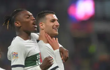 Unlikely hero: Diogo Dalot scored twice as Portugal thrashed the Czech Republic