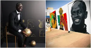 Sadio Mane, Mural, AFCON winner, Liverpool, Senegal