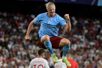 Manchester City forward Erling Haaland has scored 13 goals in just nine appearances for his new club