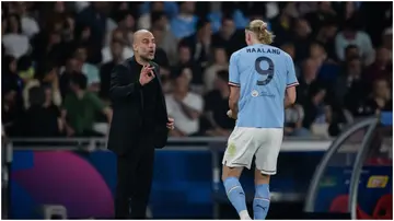 Pep Guardiola, Erling Haaland, Manchester City, Inter Milan, UEFA Champions League final, Atatürk Olympic Stadium, Istanbul, Turkey.