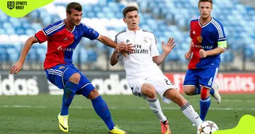 Jack Harper of Real Madrid Academy in action.
