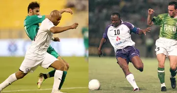 Andre Ayew and his father playing for Al Sadd. SOURCE: Twitter/ @GoalAfrica @AyewAndre