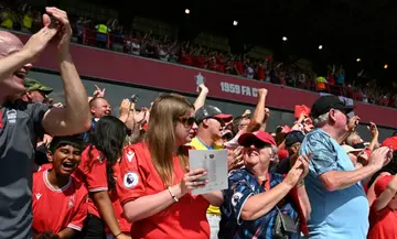Nottingham Forest fans celebrated a 1-0 win over West Ham in their first Premier League home game for 23 years