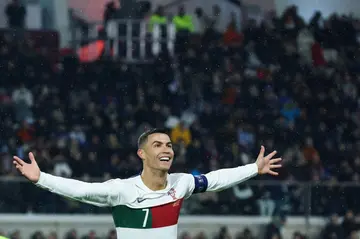 Cristiano Ronaldo after scoring for Portugal against Luxembourg in Euro 2024 qualifying
