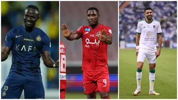 Sadio Mane, Odion Ighalo, and Riyad Mahrez are among the African players with the most goals in the Saudi Pro League this season. Photo: Yasser Bakhsh/Abdul Ghani Bashir Issa/Justin Setterfield.