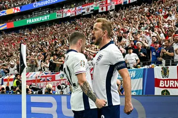 Harry Kane (right) has now scored at four major tournaments for England
