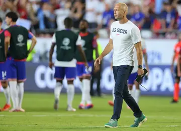 USA coach Gregg Berhalter walks off the field after his team's Copa America exit