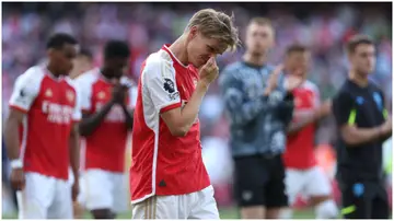 Martin Odegaard played a key part in Arsenal's Premier League title charge. Photo by Julian Finney.