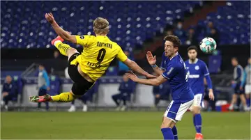 Erling Haaland scores wonder goal for Dortmund as Jadon Sancho breaks Bundesliga record against Schalke