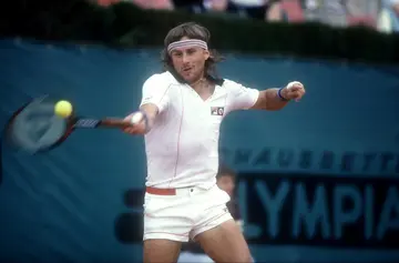 A picture showing Bjorn Borg of Sweden in action in January 1980