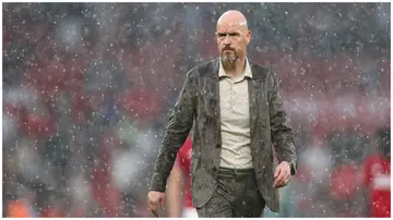 Manchester United manager, Erik ten Hag after the Premier League clash vs Arsenal at Old Trafford on May 12, in Manchester, England. Photo: Robbie Jay Barratt. 