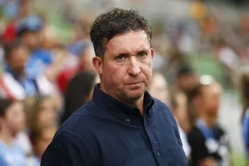 Coach Robbie Fowler looks on during the round 21 A-League match between Melbourne City and the Brisbane Roar at AAMI Park in Melbourne, Australia