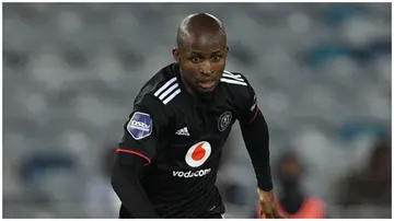 Terrence Dzvukamanja in action for Orlando Pirates in a past match. Photo: iDiski Times.