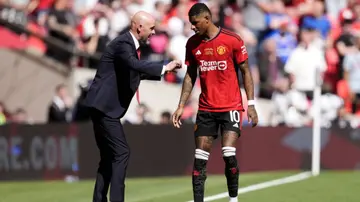 Marcus Rashford has reportedly decided to remain at Manchester United following the club's decision to keep Erik ten Hag. Photo by Nick Potts.