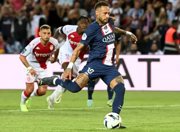 Neymar's penalty earned Paris Saint-Germain a 1-1 draw with Monaco on Sunday