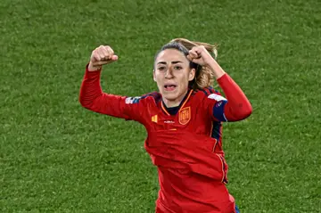 Spain's Olga Carmona celebrates after scoring against England in the Women's World Cup final