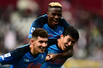 Victor Osimhen (C) has scored 25 times this season for Napoli