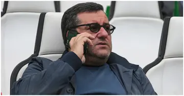 Mino Raiola is seen using his mobile phone prior to the Serie A match between Juventus FC and SSC Napoli at Juventus Arena. Photo by Jonathan Moscrop.