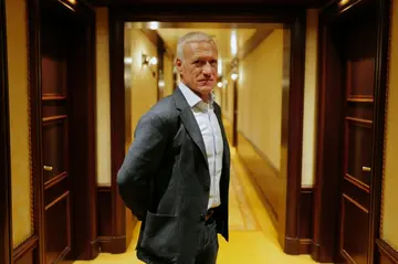 France's national football team head coach Didier Deschamps poses during a photo session in Monaco