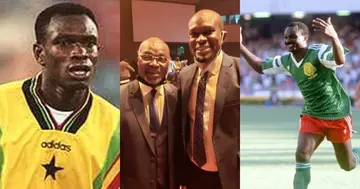 Ghana coach C.K Akonnor meets legendary Cameroon striker Roger Milla