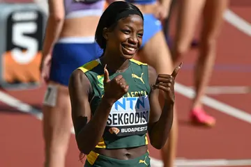 Prudence Sekgodiso gives a thumbs up.