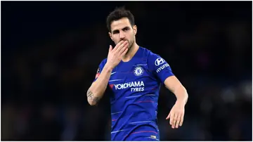 Cesc Fabregas acknowledges the fans after the FA Cup Third Round match between Chelsea and Nottingham Forest at Stamford Bridge. Photo by Darren Walsh.